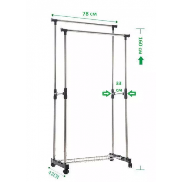 Двойная Вешалка Double Pole напольная двойная стойка для одежды полка (D-2019091031) - Фото 4 Двойная Вешалка Double Pole напольная двойная стойка для одежды полка (D-2019091031) - изображение 4