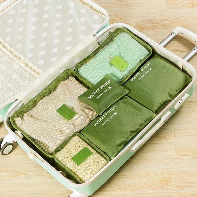 Набор дорожных органайзеров Laundry Pouch Travel 6 шт зеленый - изображение 5