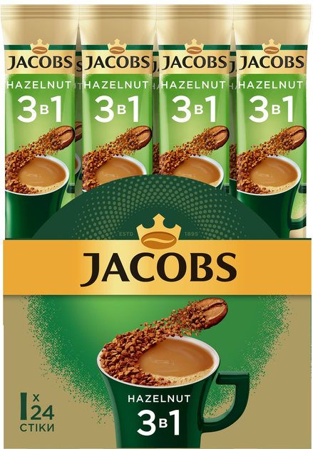 Купить Кофейный напиток Jacobs Monarch 3в1 Hazelnut 15 г х 24 шт ...