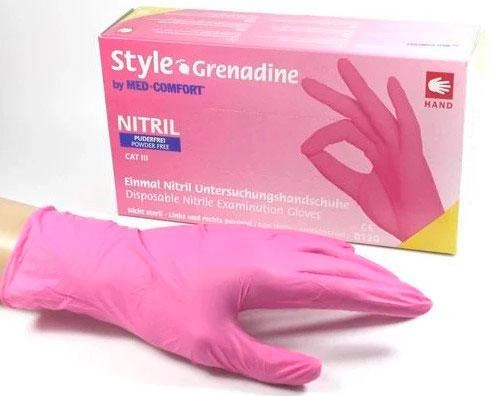 Перчатки нитриловые M розовые Ampri STYLE GRENADINE неопудренные 100 шт - изображение 2