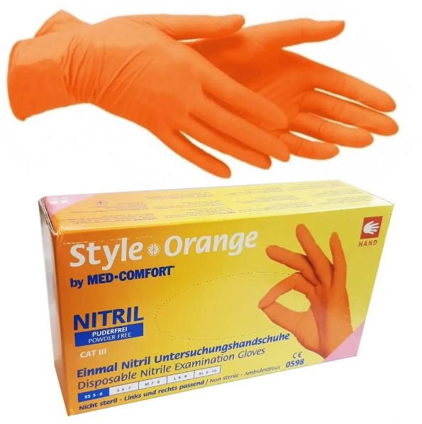 Перчатки нитриловые M оранжевые Ampri STYLE ORANGE неопудренные 100 шт - изображение 1