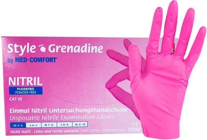 Рукавички нітрилові L рожеві Ampri STYLE GRENADINE неопудрені 100 шт - зображення 1