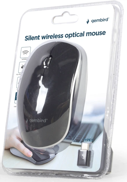 Mysz Gembird MUSW-4BSC-01 Wireless Black - Zdjęcie 3 Mysz Gembird MUSW-4BSC-01 Wireless Black - obraz 3