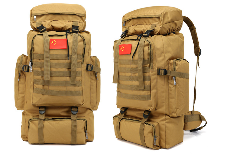 Тактичний туристичний міський рюкзак з системою M. O. L. L. E на 70л TacticBag Xs-1725 Кайот - зображення 2