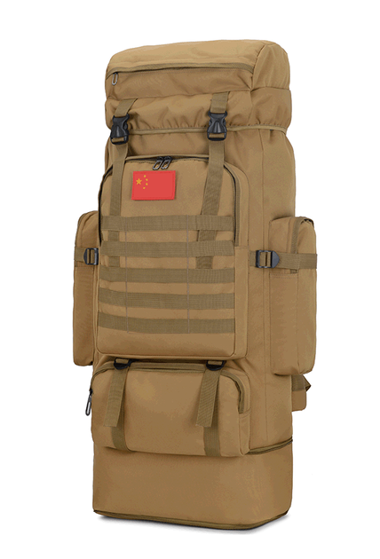 Тактичний туристичний міський рюкзак з системою M. O. L. L. E розсувний на 70л - 85л TacticBag Кайот - зображення 2