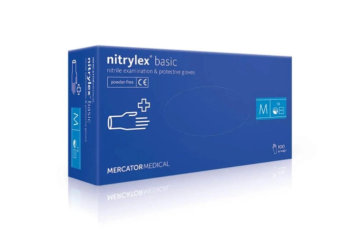 Нітрилові рукавички Nitrylex Basic blue L - зображення 1