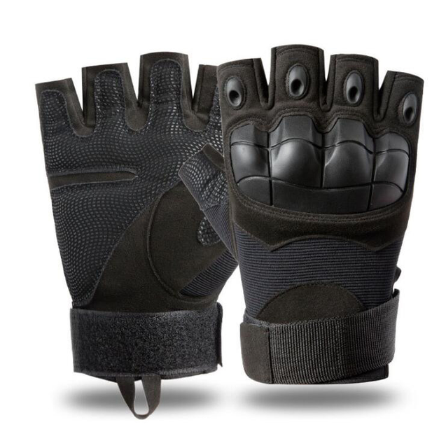 Перчатки тактические штурмовые (велоперчатки, мотоперчатки) TG-04 беспалые Black р.XL - зображення 1