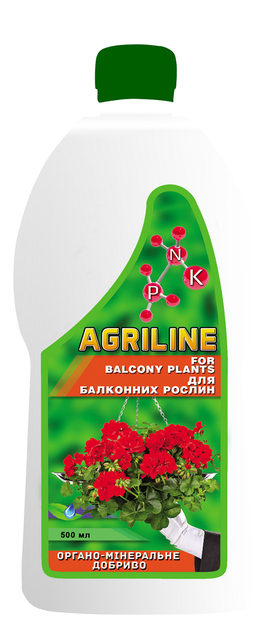 Органо-мінеральне добриво для балконних рослин AGRILINE 500 мл - Фото 1 Органо-мінеральне добриво для балконних рослин AGRILINE 500 мл - изображение 1