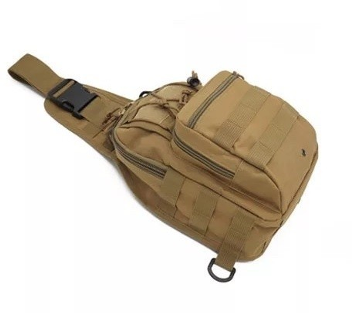 Сумка-слинг тактическая однолямочная с карманом для оружия, цвет песочный (30*26*12см) - изображение 1