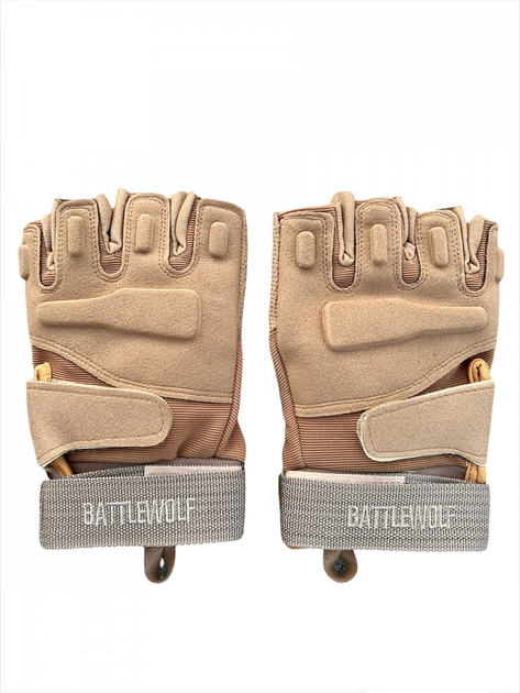 Тактичні рукавички з відкритими пальцями військові рукавички колір койот L 1 пара - зображення 1