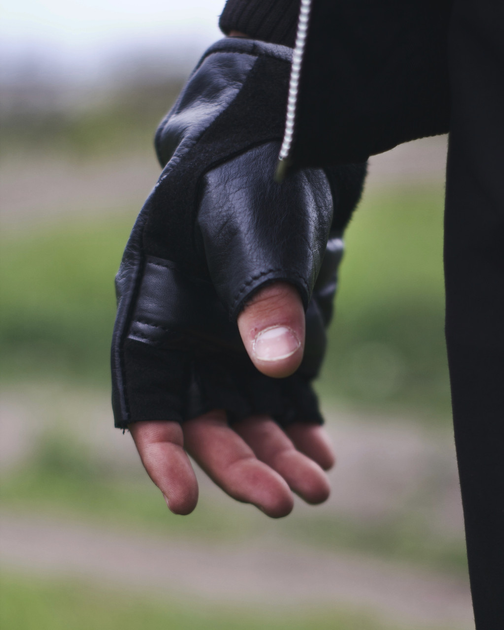 Тактические кожаные перчатки без пальцев L - изображение 2