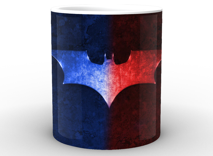 Чашка с принтом белая Бэтмен Batman batman красно-синий знак BM.02.063 Кружка керамическая 0,33 - изображение 2