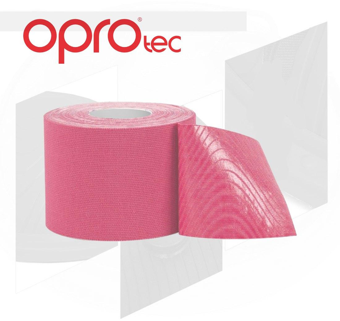 Кинезиологический тейп OPROtec Kinesiology Tape TEC57543 розовый 5см*5м - зображення 2