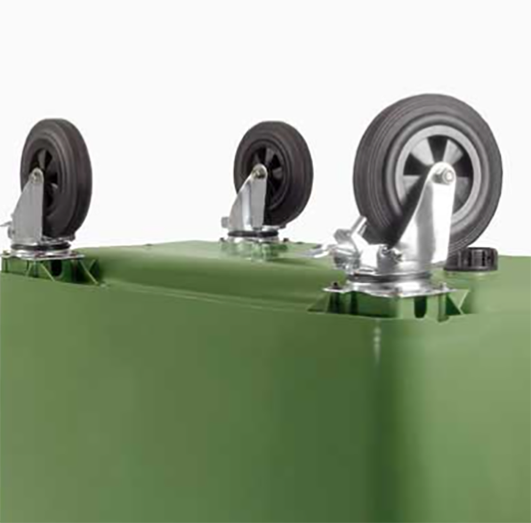 Контейнер для сміття Weber MGB 1100 літрів з цільної плоскою кришкою зелений - зображення 3