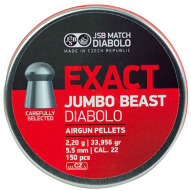 Пульки JSB Exact Jumbo Beast 5,52 мм 150 шт/уп (546387-150) - изображение 1