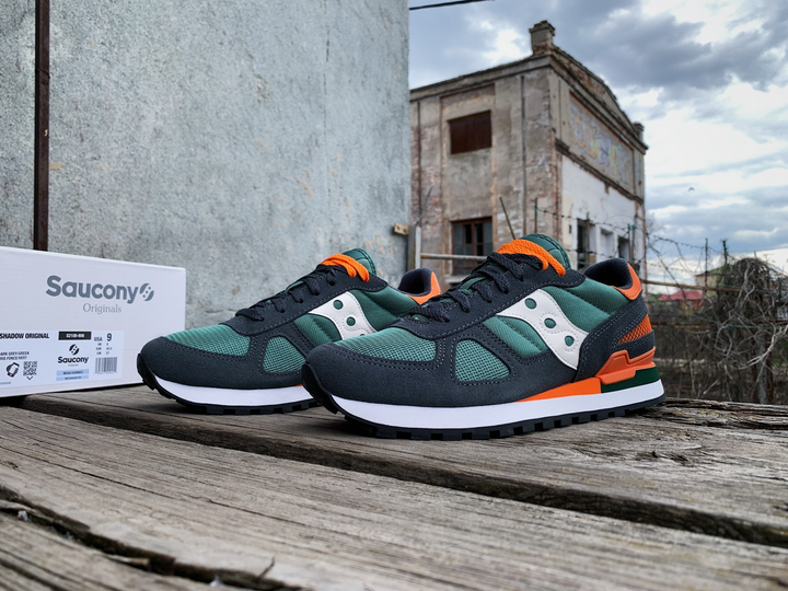 saucony shadow green orange