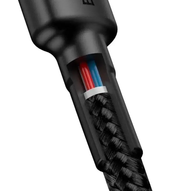 Кабель зарядный Baseus Cafule PD2.0 60W flash charging USB Type-C 3 A 1m Black (CATKLF-GG1) - изображение 5