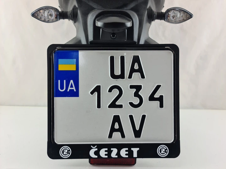 Рамка для мотоциклетного номера Cezet_2 174х220мм чёрная (VH-ABS1722CZ2W) - изображение 2