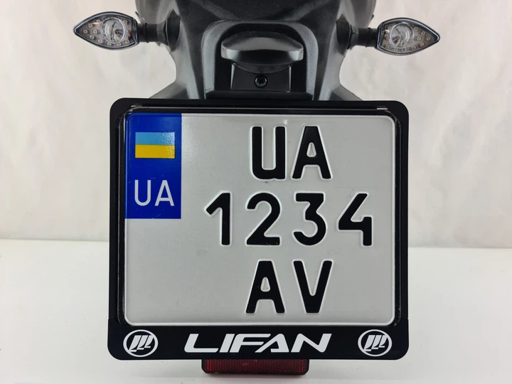 Рамка для мотоциклетного номера Lifan white 174х220мм чёрная (VH-ABS1722LF3W) - изображение 2