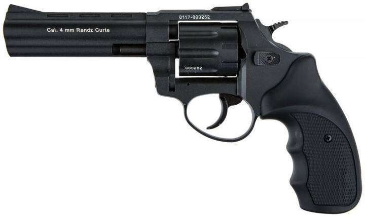Револьвер под патрон Флобера 4 мм. Stalker 4,5" Black (стальной барабан) - изображение 1