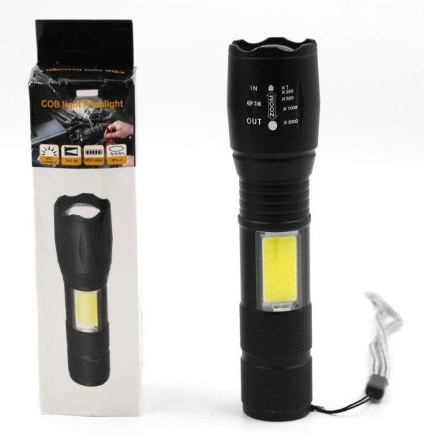 Ліхтар ручний акумуляторний портативний BL-T6-29-T6+COB (USB) Bailong 5385 Чорний - зображення 8
