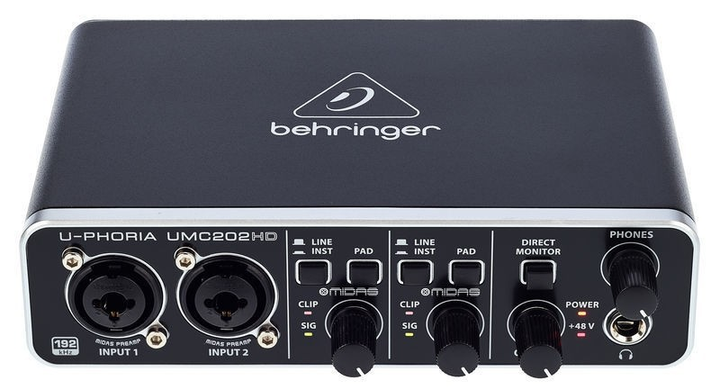 Аудиоинтерфейс / звуковая карта Behringer U-Phoria UMC202HD – фото ...