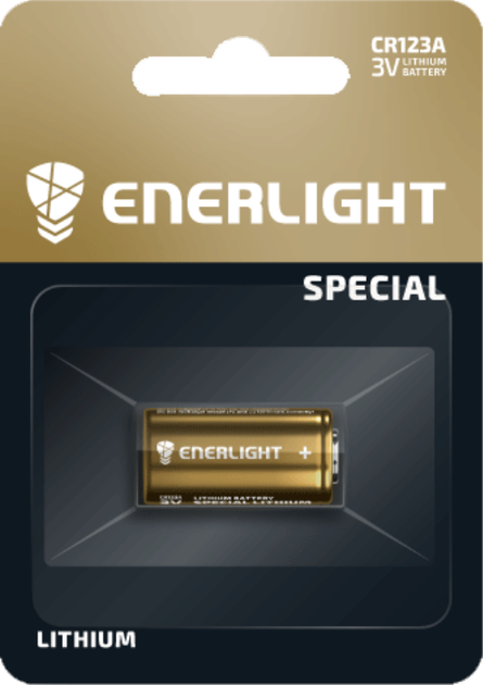 Батарейка 123А ENERLIGHT LITHIUM CR123A 3V блистер 1 шт. - Фото 1 Батарейка 123А ENERLIGHT LITHIUM CR123A 3V блистер 1 шт. - изображение 1