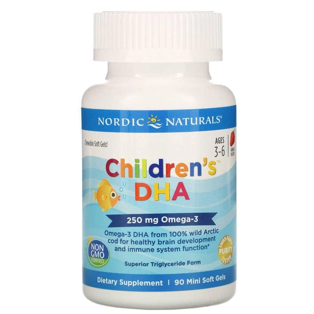 ДГК для детей 3-6 лет, Nordic Naturals, 250 мг, со вкусом клубники, 90 мини-капсул - изображение 2