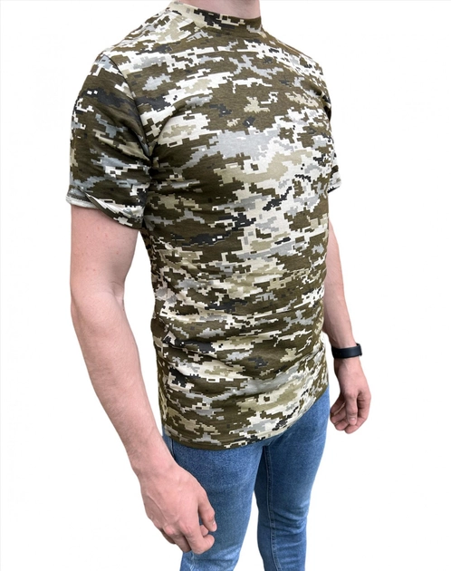 Футболка Пиксель ЗСУ , летняя военная футболка мужская , тактическая футболка военнослужащих всу . Размер L (50) - изображение 2