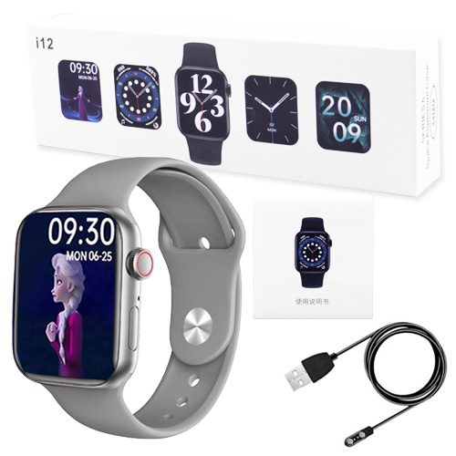 Смарт-годинник розумний годинник Smart Watch i12 Gray (повідомлення, дзвінки, голос виклик, wearfit pro) + подарунок Earpods - зображення 4