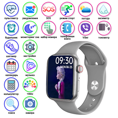 Смарт-годинник розумний годинник Smart Watch i12 Gray (повідомлення, дзвінки, голос виклик, wearfit pro) + подарунок Earpods - зображення 7