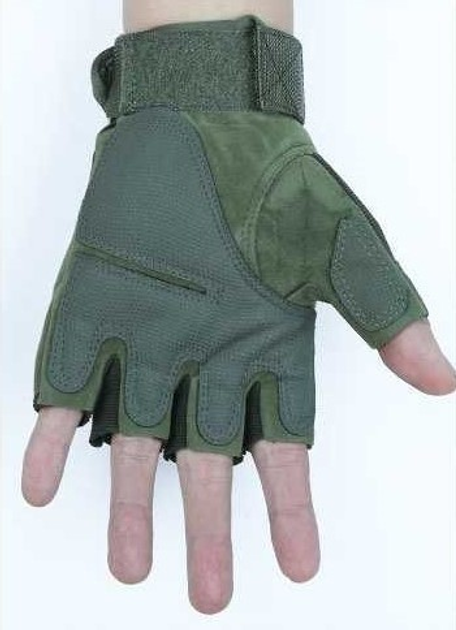 Перчатки тактические без пальцев (705156378) Зеленый M - изображение 2