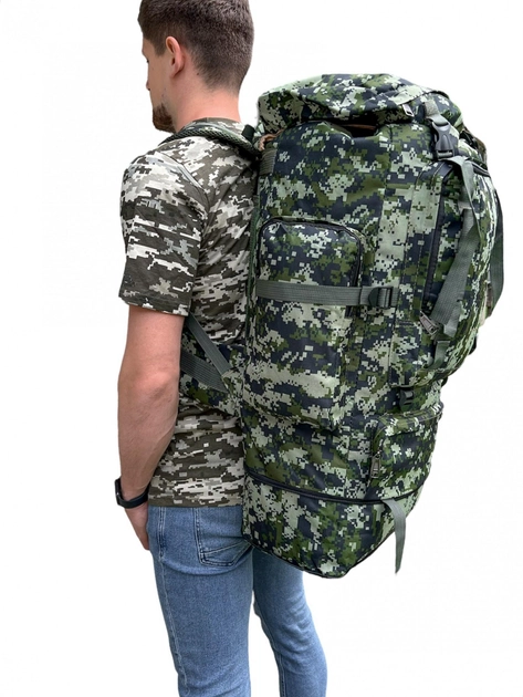 Рюкзак тактичний 80л піксель, рюкзак військовий камуфляж, тактичний рюкзак похідний - зображення 2