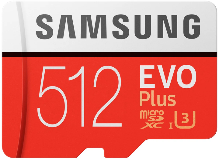 Карта памяти Samsung EVO Plus microSDXC 512GB UHS-I Class 10 + SD адаптер (MB-MC512HA/RU) - Фото 1 Карта памяти Samsung EVO Plus microSDXC 512GB UHS-I Class 10 + SD адаптер (MB-MC512HA/RU) - изображение 1