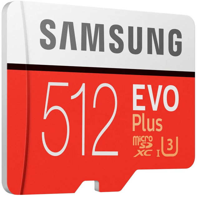 Карта памяти Samsung EVO Plus microSDXC 512GB UHS-I Class 10 + SD адаптер (MB-MC512HA/RU) - Фото 3 Карта памяти Samsung EVO Plus microSDXC 512GB UHS-I Class 10 + SD адаптер (MB-MC512HA/RU) - изображение 3