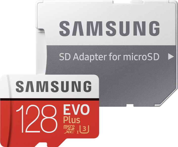 Карта памяти Samsung EVO Plus microSDXC 128GB UHS-I Class 10 + SD адаптер (MB-MC128HA/RU) - Фото 4 Карта памяти Samsung EVO Plus microSDXC 128GB UHS-I Class 10 + SD адаптер (MB-MC128HA/RU) - изображение 4