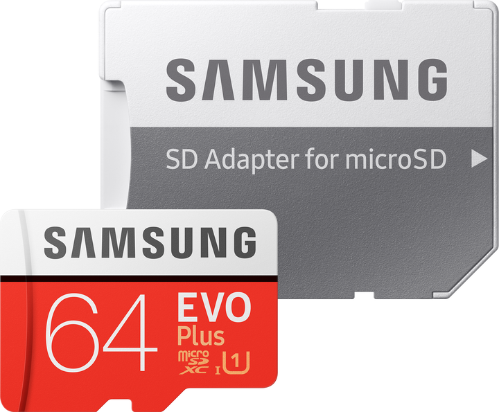Карта памяти Samsung EVO Plus microSDXC 64GB UHS-I Class 10 + SD