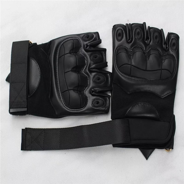 Тактичні рукавички військові штурмові без пальців захист пластикові вставки на кісточках (50312-Нів) Розмір XL - зображення 2