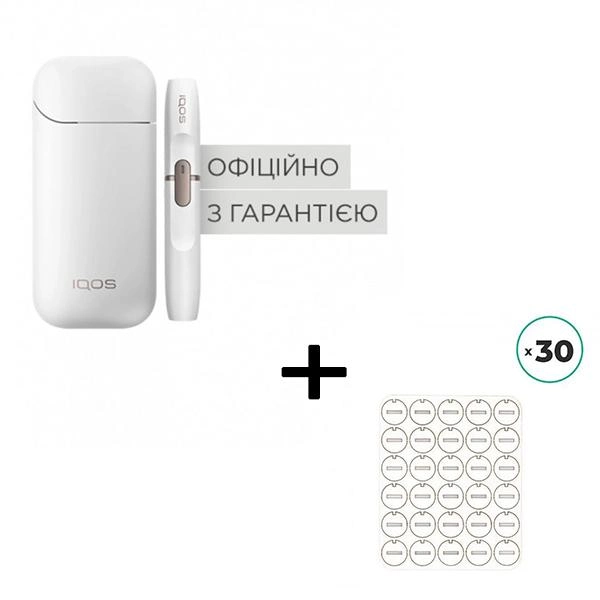 Набор для нагревания табака IQOS 2.4 Plus White + прокладка фильтр для IQOS 30 шт. - изображение 1