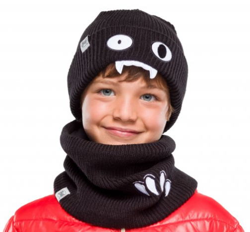 Бафф детский Buff KNITTED & FLEECE NECKWARMER FUNN Чорний-Білий - изображение 2