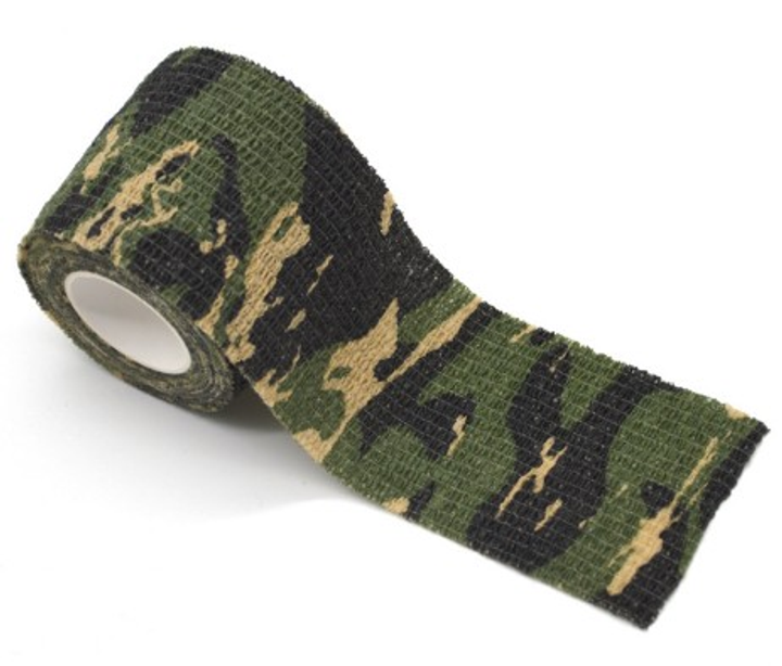 Маскировочная (защитная)лента тактическая камуфляжная для охоты/оружие (616130172-1) Черно-Зеленая - изображение 2