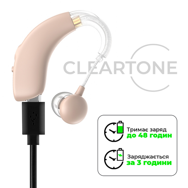 Слуховой аппарат CLEARTONE S30 универсальный заушный с цифровым чипом аккумуляторный - изображение 3