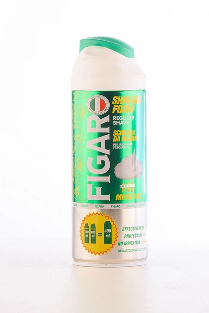 Піна для гоління FIGARO Shaving Foam Menthol з екстрактом ментолу, 400 мл