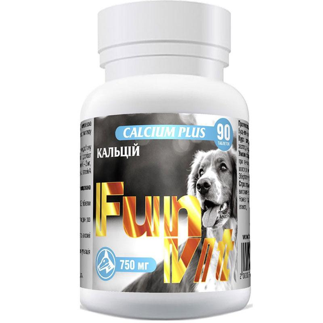 Витамины FunVit Calcium Plus для собак 90 таблеток от продавца ...