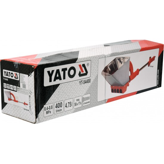 Ківш пневматичний для штукатурки стін YATO YT-54400 4.5 Л 4-8 БАР 400 Л/МІН 50 М²/год - Фото 3 Ківш пневматичний для штукатурки стін YATO YT-54400 4.5 Л 4-8 БАР 400 Л/МІН 50 М²/год - зображення 3
