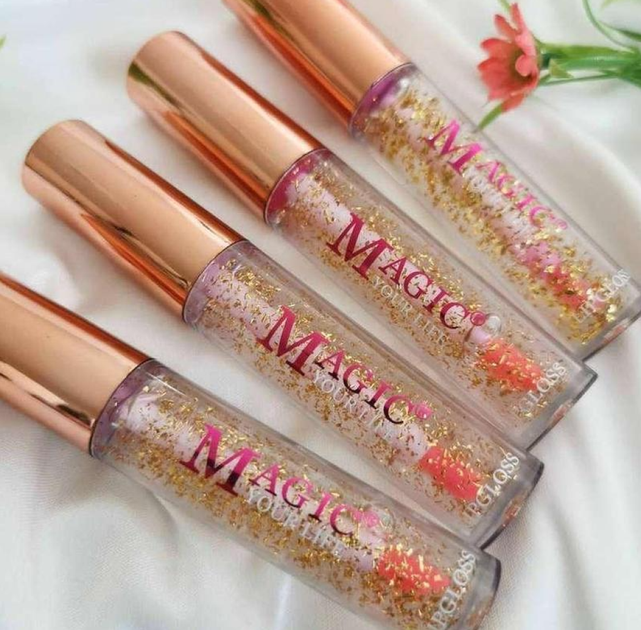 Блеск для придания объёма губ Magic с блестками прозрачный - изображение 3