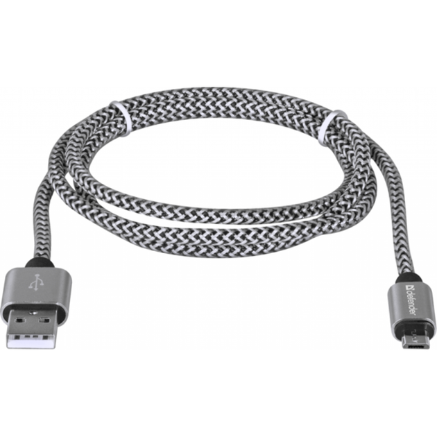 Дата кабель USB 2.0 AM to Micro 5P 1.0m USB08-03T PRO white Defender (87803) - Фото 2 Дата кабель USB 2.0 AM to Micro 5P 1.0m USB08-03T PRO white Defender (87803) - изображение 2