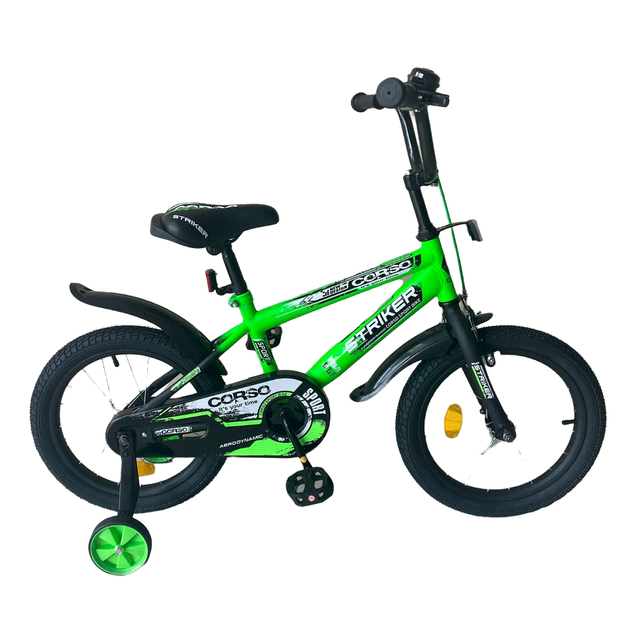 Велосипед двухколесный детский с учебными колесами Corso Striker 16 ...