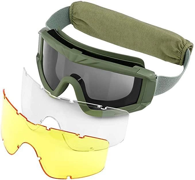 Тактичні захисні окуляри Xaegistac Airsoft Goggle's Green 3 змінні лінзи - изображение 1