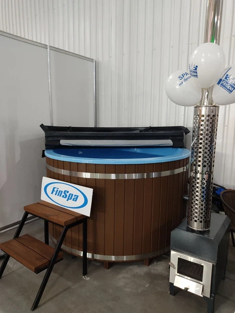 Купель СПА на дровах FinSpa Везувий коричневая - Фото 3 Купель СПА на дровах FinSpa Везувий коричневая - изображение 3